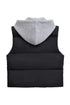 FAUX SWEATSHIRT HOODED VEST